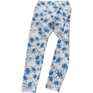 Glyder Women's Blue White Tie Dye Leggings Activewear Yoga Gym